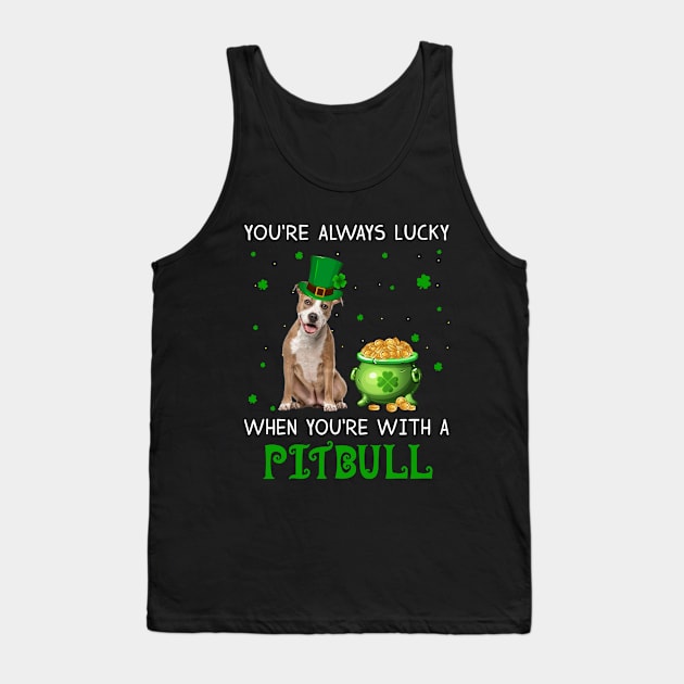 Always Lucky When You_re With A Pitbull T-shirt Tank Top by Elsie